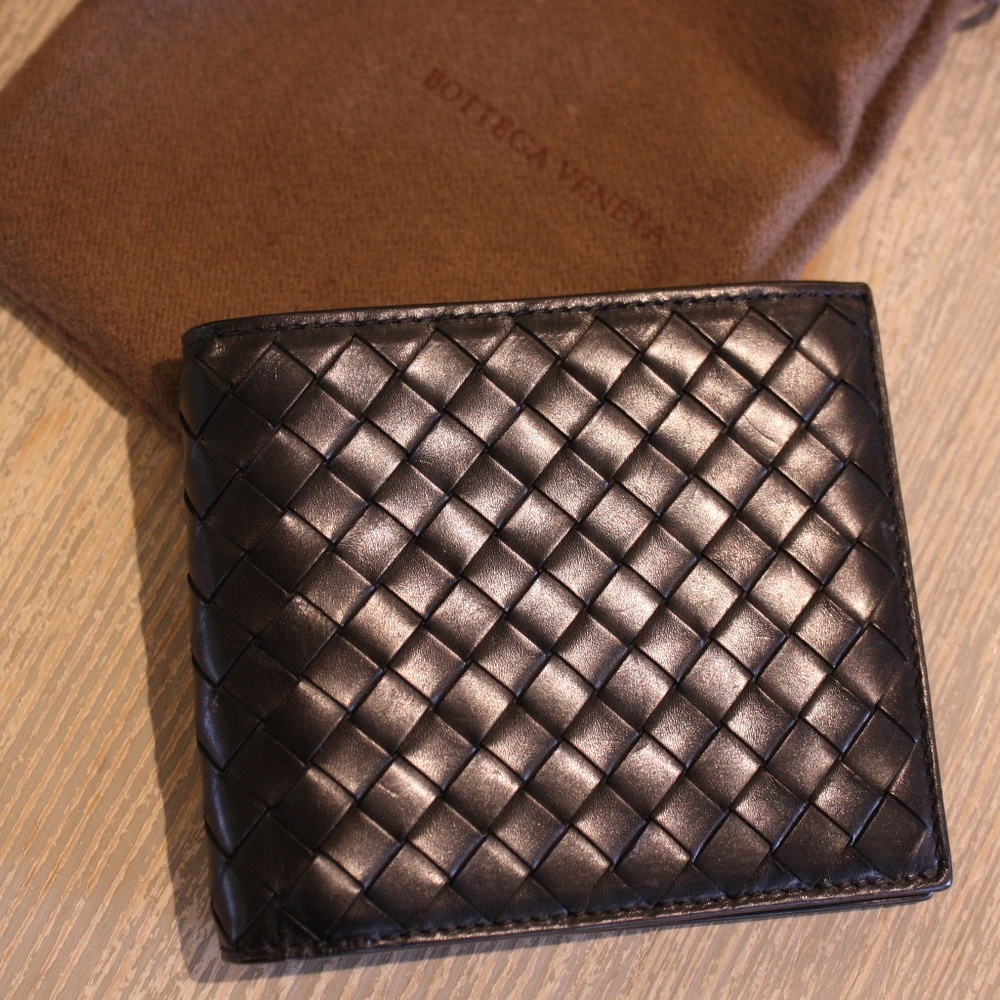 NEW Bottega Veneta Black Nappa Leather Wallet
